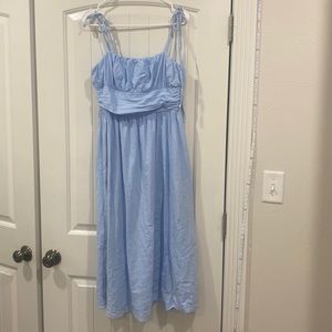 SHEIN blue dress Double Crazy Knot Straps Ruched
Bust Cami Dress
Dusty Blue / M